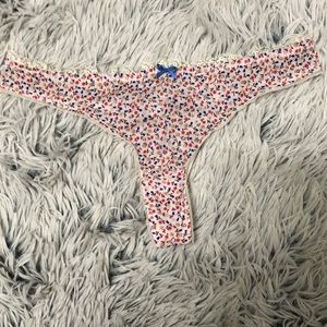 Aerie Floral Thong with Lace Trim *RARE*